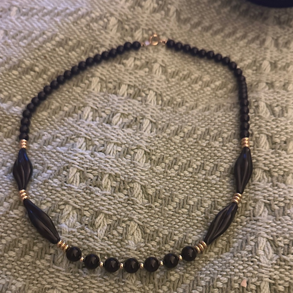 Vintage Trifari Black Beaded Women’s Necklace - Elegant Everyday Jewelry
